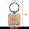 Dog and Cat Best Pet Friends Engraved Wood Square Keychain Tag Charm